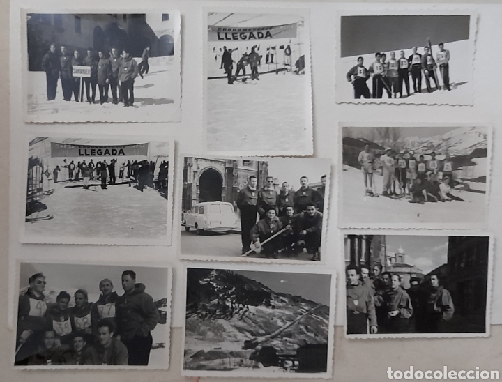 Fotograf&iacute;a antigua: Lote de nueve fotos de campeonato de esqu&iacute;. A&ntilde;os 50s