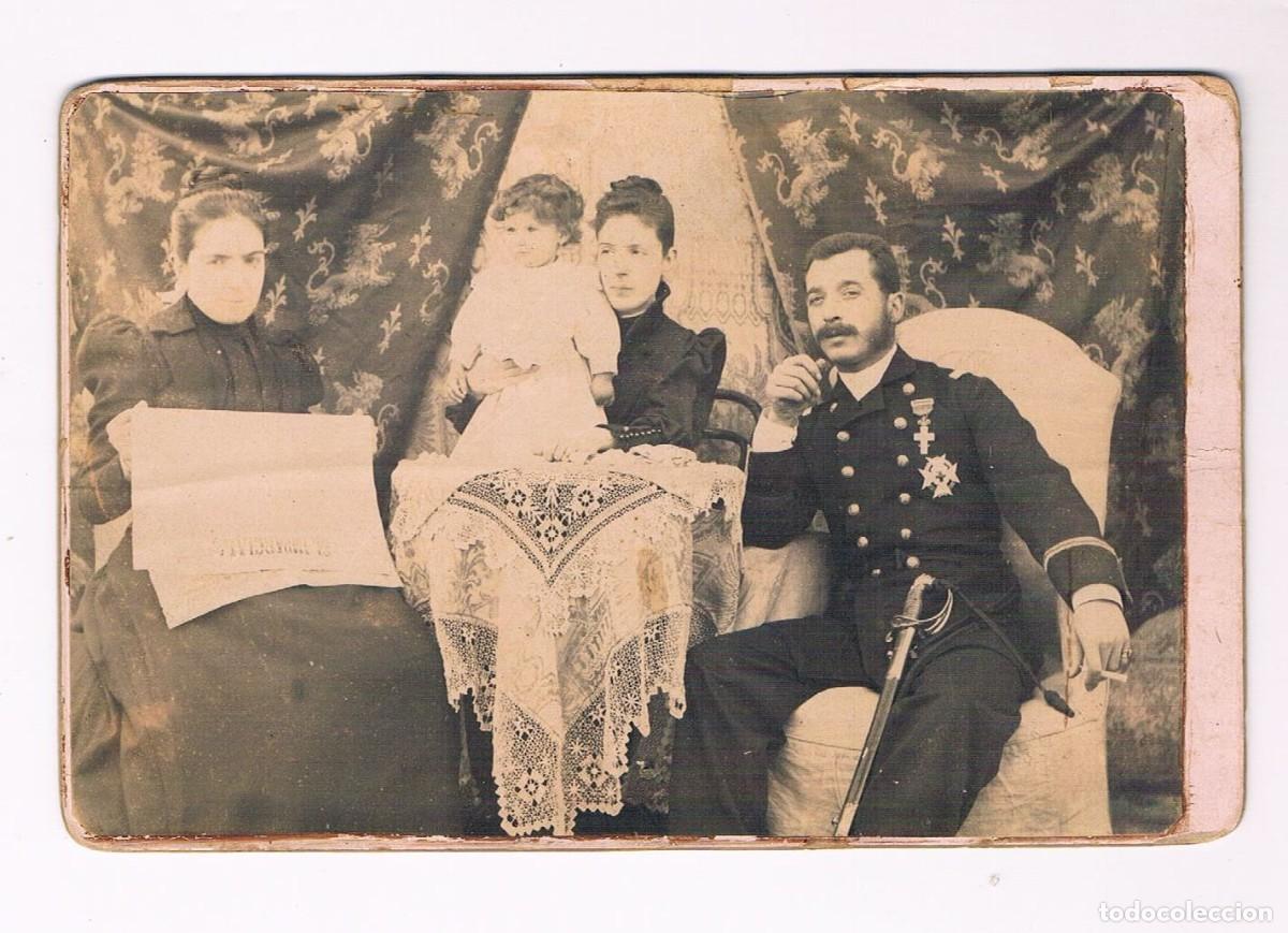 Fotograf&iacute;a antigua: MILITAR EN CUBA CON FAMILIA Y SIRVIENTA - FOTO ANTIGUA SIGLO XIX