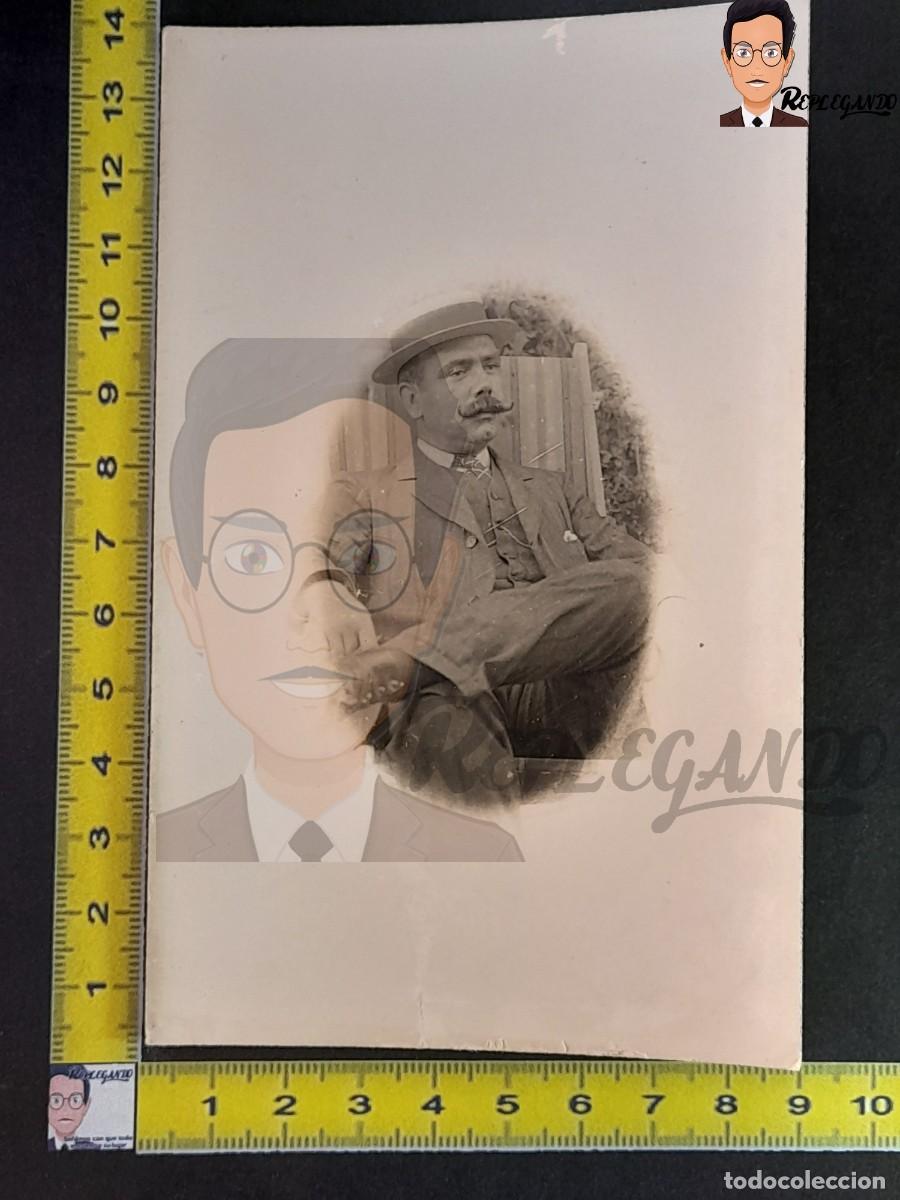 Fotograf&iacute;a antigua: RETRATO DE HOMBRE CON GORRO Y BIGOTE - FOTO POSTAL ANTIGUA A&Ntilde;OS 20 - BURGUESIA CATALANA