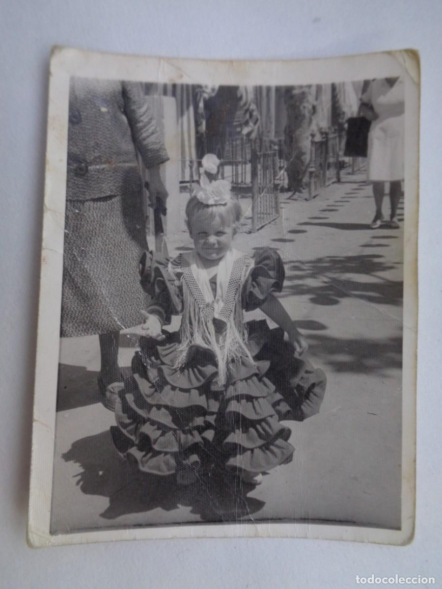 Alte Fotografie: FOTO DE FERIA : NI&Ntilde;A VESTIDA DE FLAMENCA , 1965