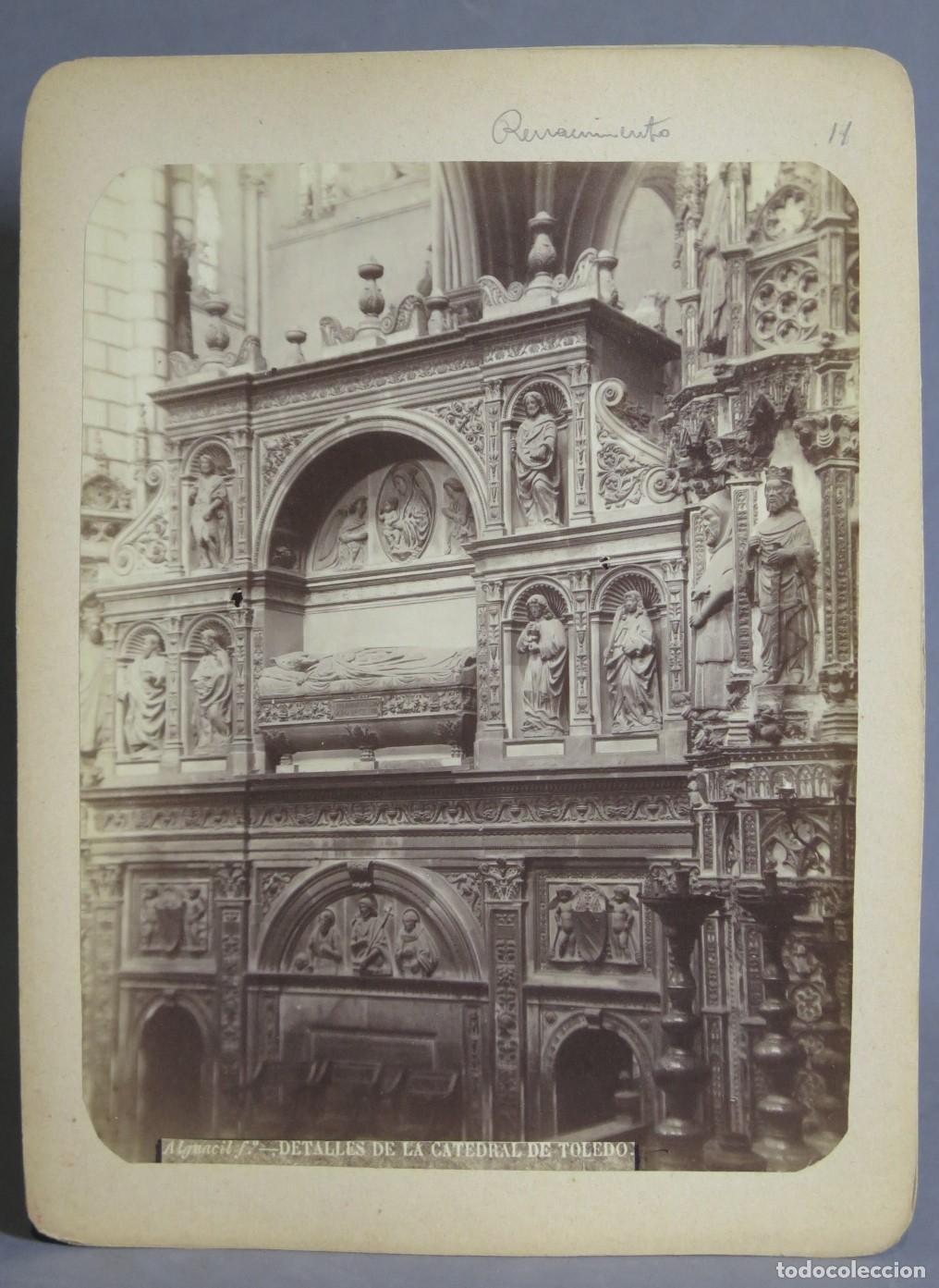 Fotograf&iacute;a antigua: FOTOGRAFIA. DETALLE DE LA CATEDRAL DE TOLEDO. CASIANO ALGUACIL (1832-1914)