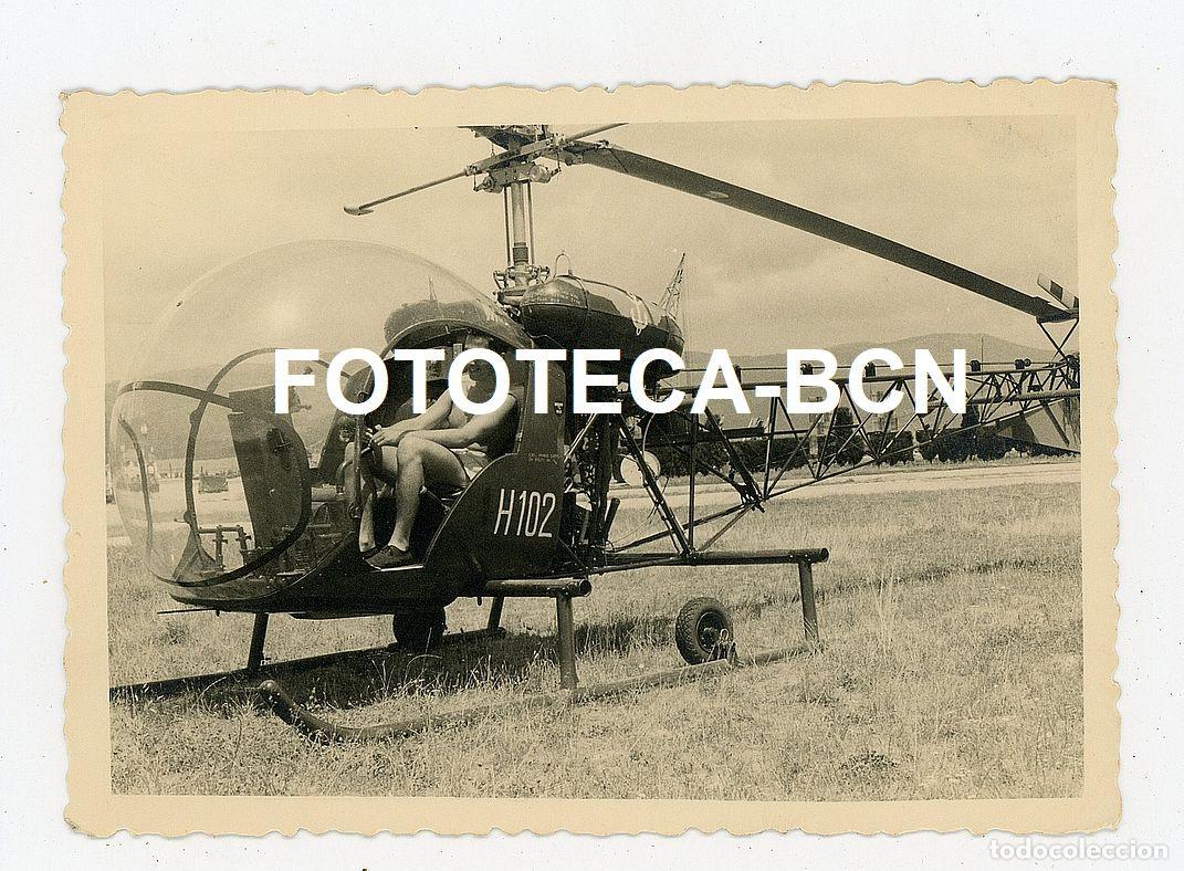 Fotografia antica: FOTO ORIGINAL HELICOPTERO BELL ARMADA ESPA&Ntilde;OLA A&Ntilde;OS 60