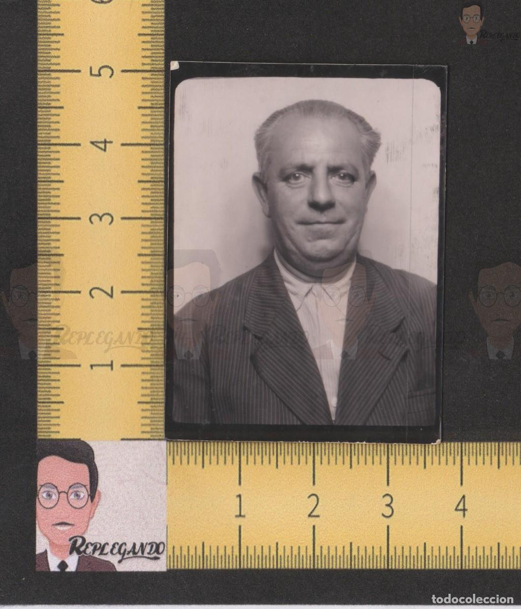 Photographie ancienne: FOTOMATON - HOMBRE SONRIENDO - FOTO ANTIGUA DE CARNET EN BLANCO Y NEGRO - PHOTOMATON A&Ntilde;OS 40 ESPA&Ntilde;A