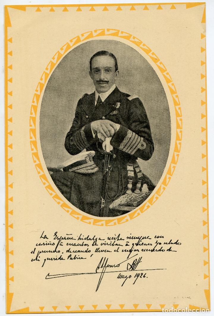 Antique Photography: El rey Alfonso XIII, fotograf&iacute;a impresa con dedicatoria a gente que visita Espa&ntilde;a, en Mayo 1926