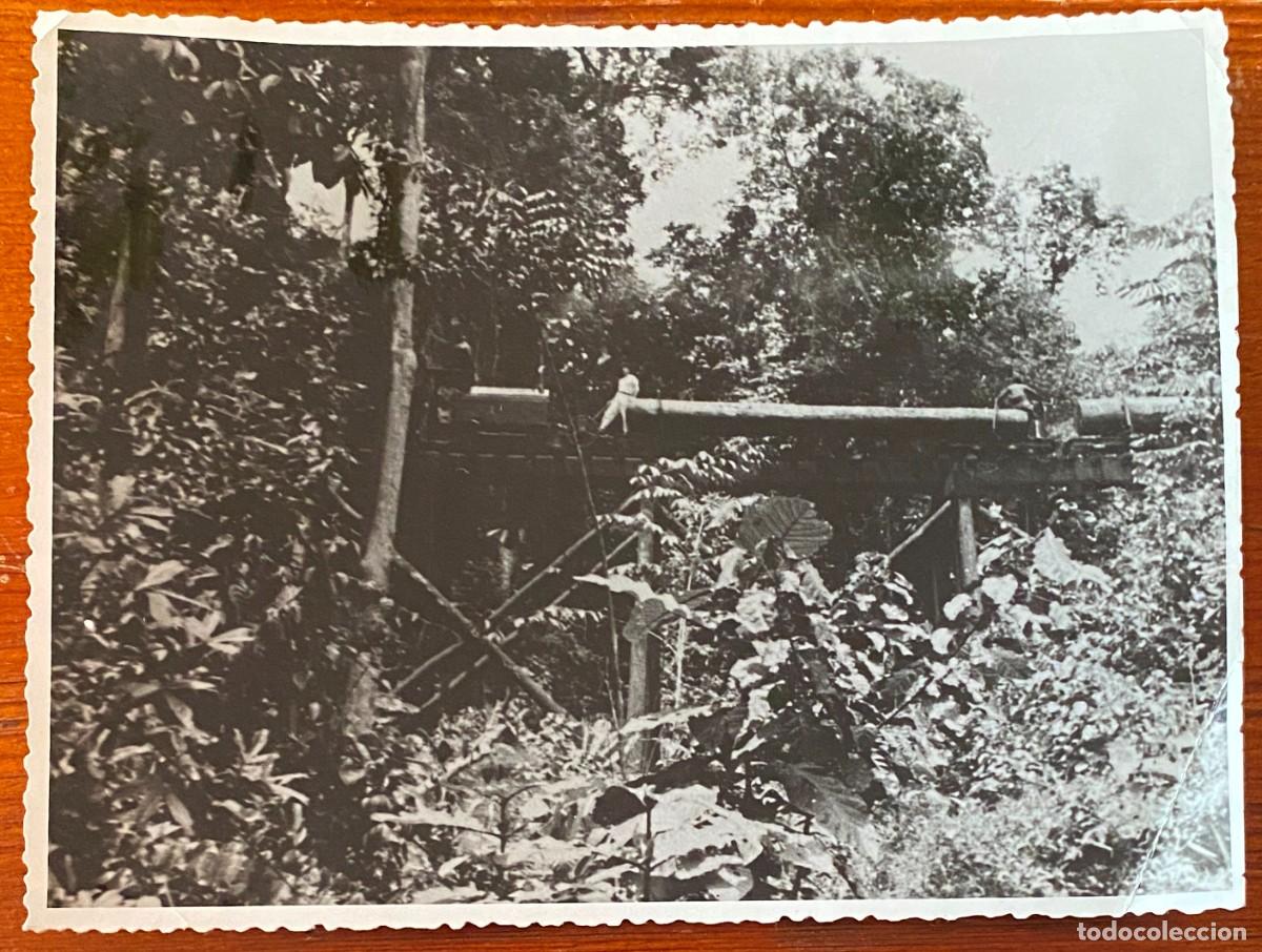 Fotograf&iacute;a antigua: FOTOGRAF&Iacute;A DE GUINEA ECUATORIAL, PUENTE DE MADERA DEL FERROCARRIL FORESTAL DE LA CONCESIONN EN SENYE