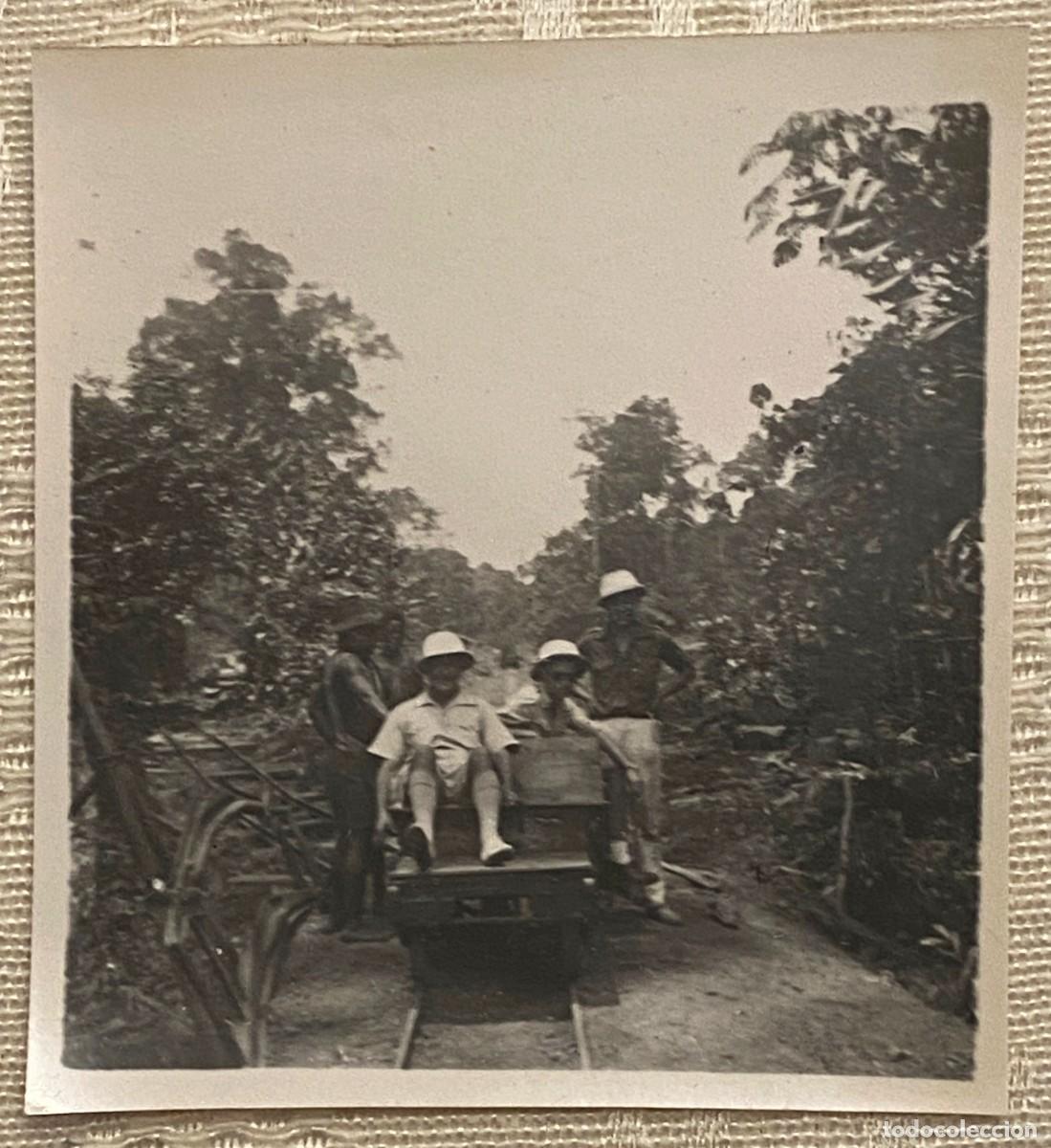 Fotograf&iacute;a antigua: FOTOGRAF&Iacute;A DE GUINEA ECUATORIAL, VAGONETA DE FERROCARRIL, FOTO DEL SERVICIO FORESTAL, A&Ntilde;OS 30, MIDE