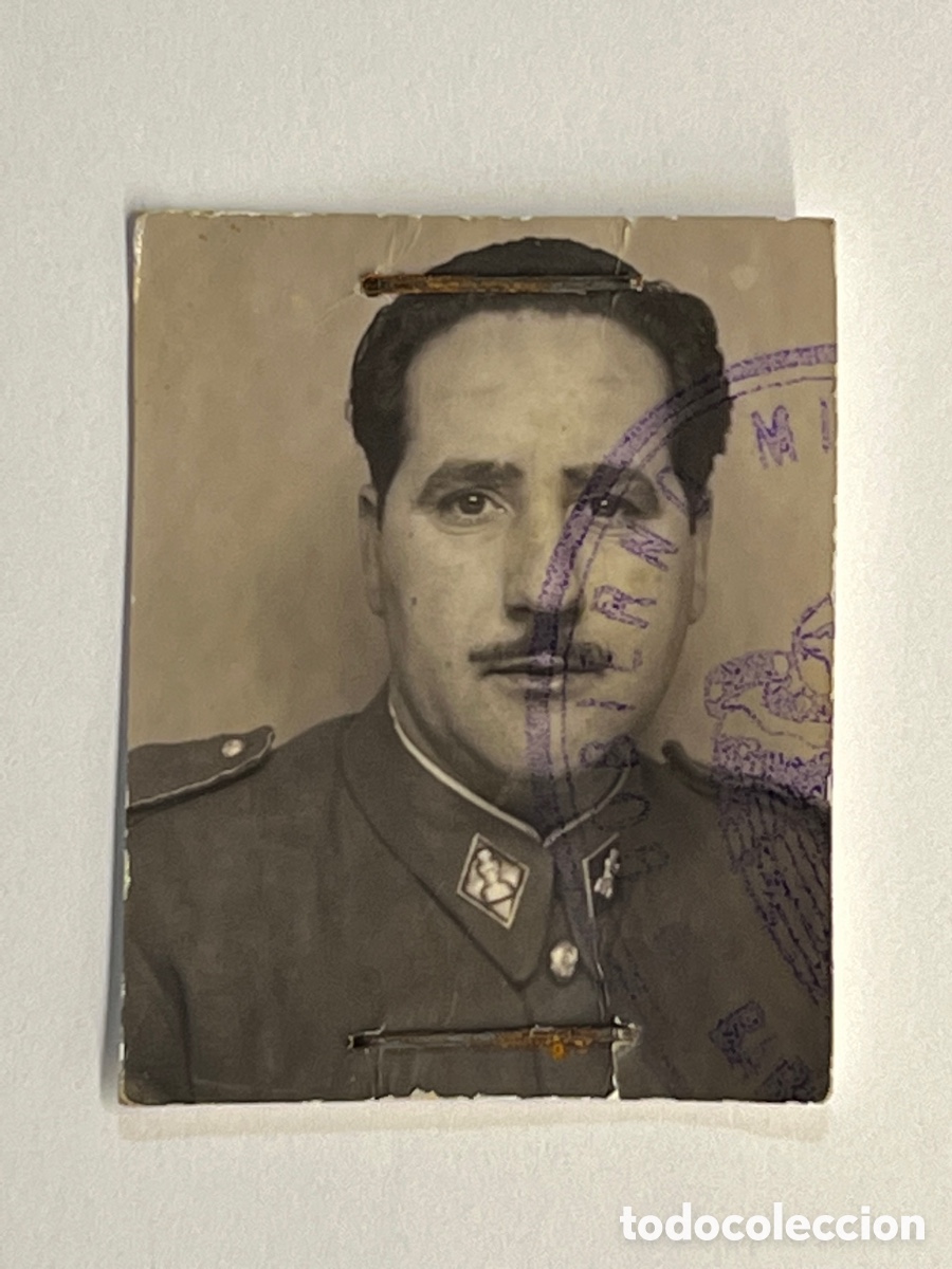 Alte Fotografie: FOTOMATON. Suboficial del Cuerpo de Ingenieros. Gobierno Militar. Barcelona (h.1945?)