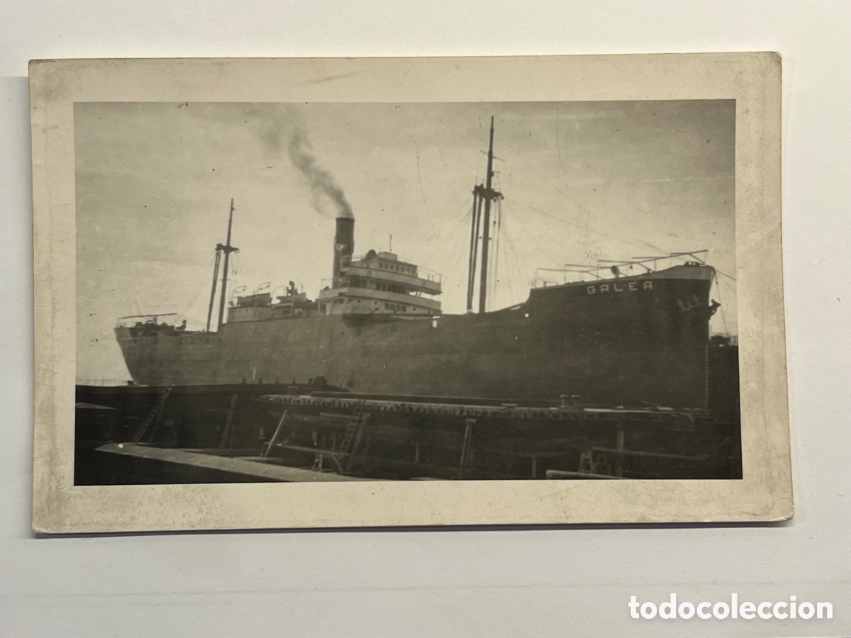 Fotograf&iacute;a antigua: BARCO.. BUQUES a vapor.. Naviera Galea. Fotograf&iacute;a antigua (h.1940?)