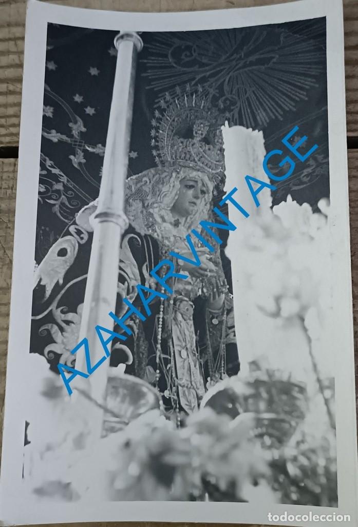 Fotograf&iacute;a antigua: SEMANA SANTA TOMARES, ANTIGUA FOTOGRAFIA DE LA VIRGEN DE LOS DOLORES, 90X140MM