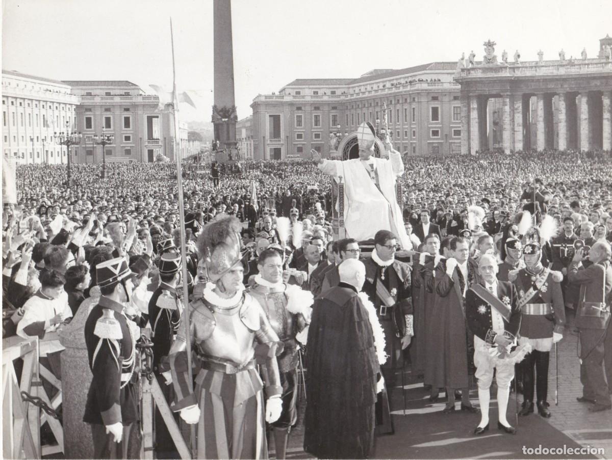Fotograf&iacute;a antigua: Coronaci&oacute;n de su Santidad Pablo VI - 30.06.1963 - Lote de 4 Fotograf&iacute;as de Gran Tama&ntilde;o 239x181mm