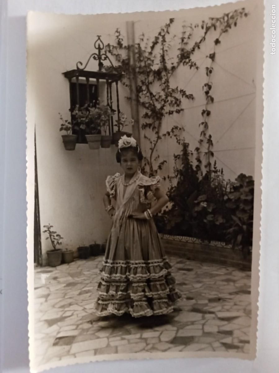 Fotografia antiga: PRECIOSA FOTO DE FERIA : NI&Ntilde;A VESTIDA DE FLAMENCA .... 11,5 X 17,5 CM