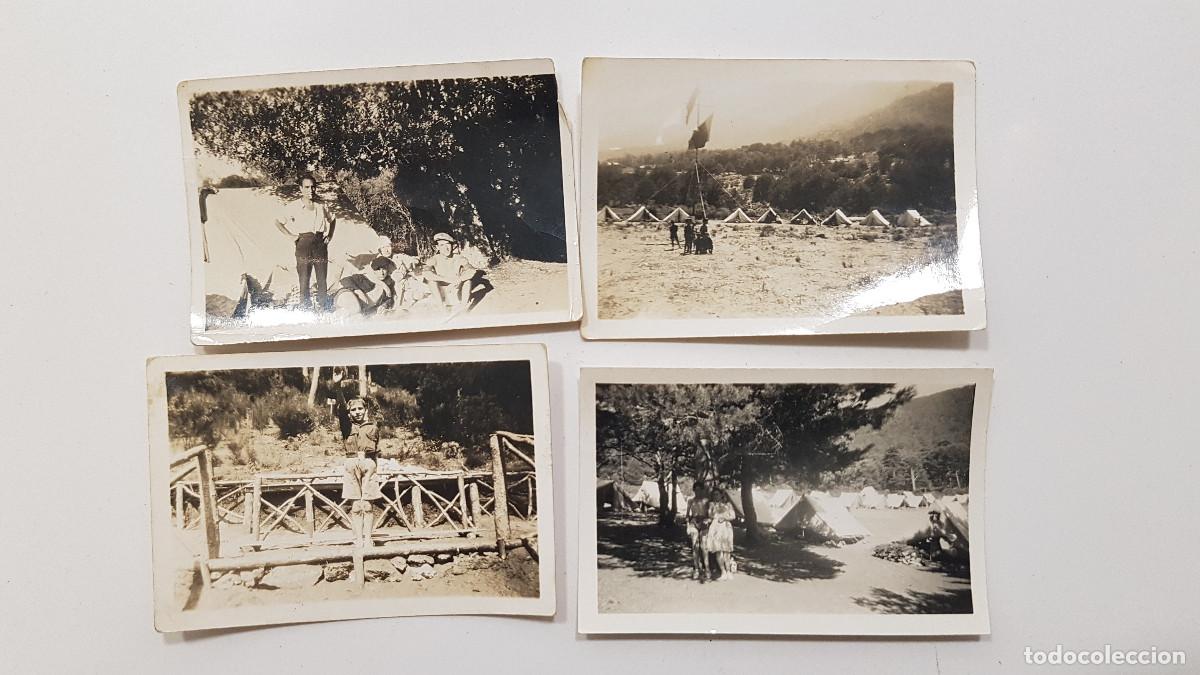 Antique Photography: 4 fotos CAMPAMENTO OJE O.J.E. FRENTE JUVENTUDES. SIN FECHA SIN IDENTIFICAR. 6,5x4,5 cm