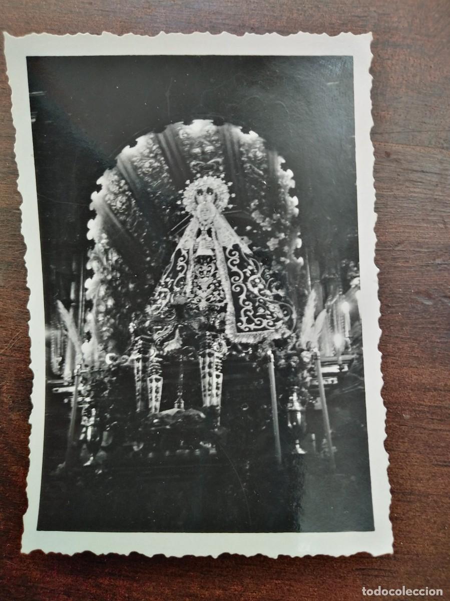Fotografia antica: Antigua fotograf&iacute;a de Virgen con ni&ntilde;o.