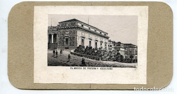 Fotograf&iacute;a antigua: Museo del Prado y Puerta del Sol. Dos vistas antiguas en fototipia copia de fotograf&iacute;a