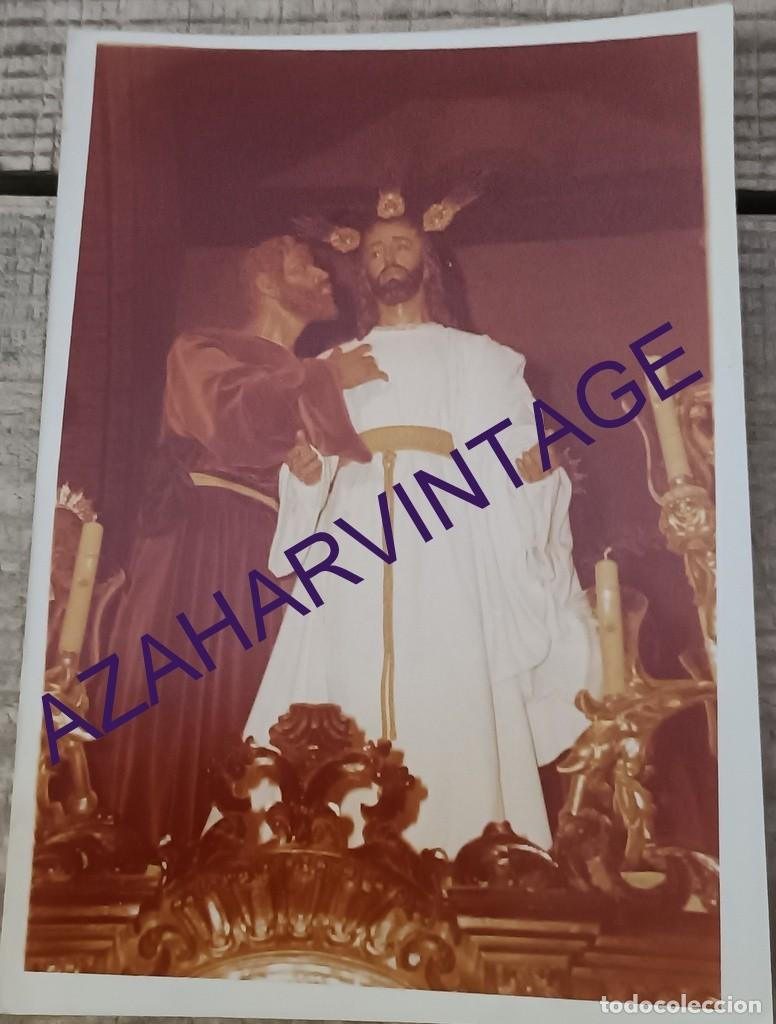 Alte Fotografie: SEMANA SANTA SEVILLA, ANTIGUA FOTOGRAFIA CRISTO DE LA REDENCION, BESO DE JUDAS, 90X128MM