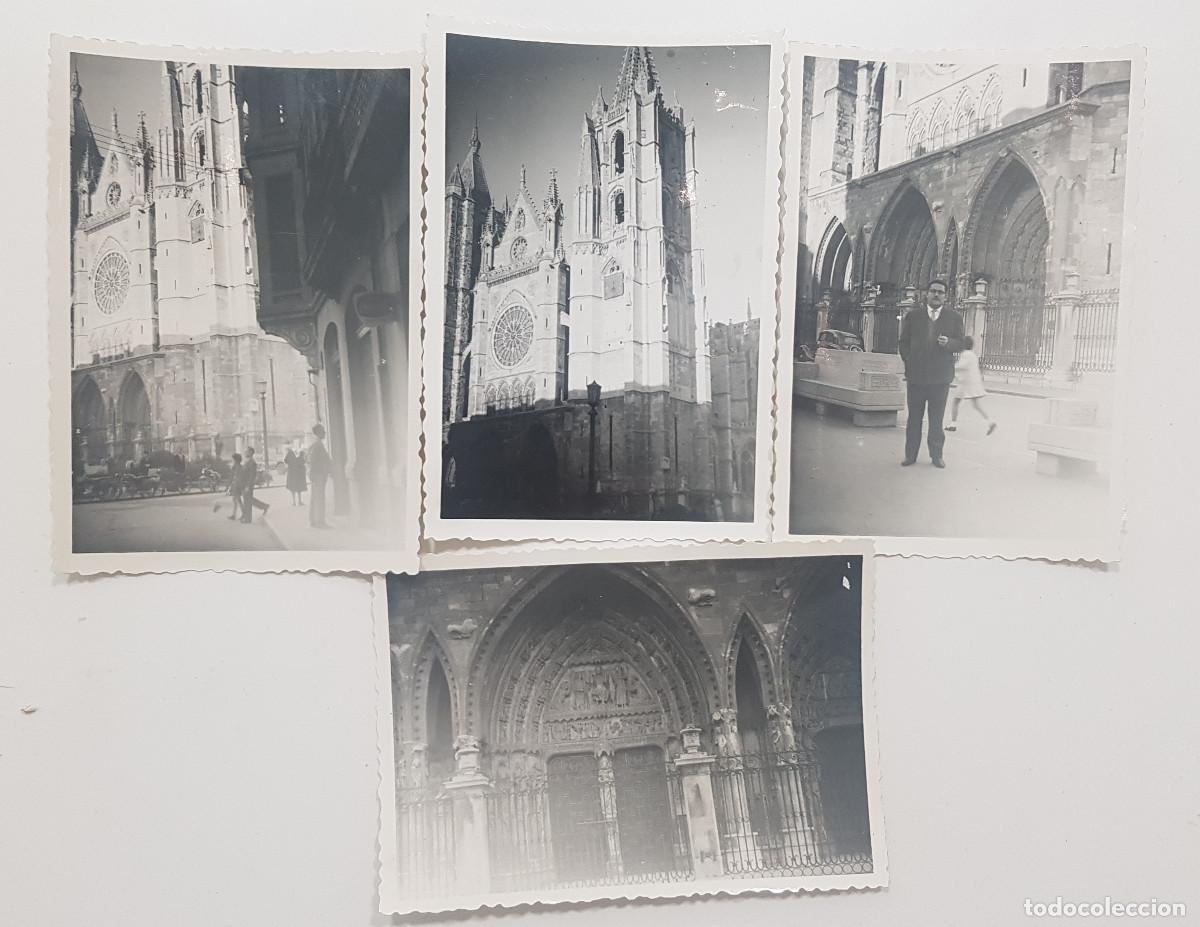 Alte Fotografie: 4 FOTOS LE&Oacute;N CATEDRAL A&Ntilde;O 1961. MEDIDAS 10 X 7 CM