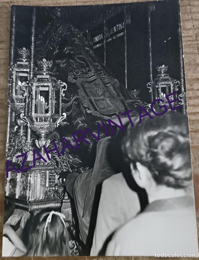 Fotografia antica: SEMANA SANTA SEVILLA, ANTIGUA FOTOGRAFIA DE LA VIRGEN DEL VALLE, 75X105MM