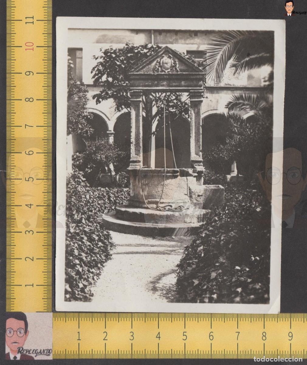 Antique Photography: POZO CON DINTEL Y PILARES CLAUSTRO PATIO JARD&Iacute;N ARCOS ESCUDO - FOTO ANTIGUA A&Ntilde;OS 10/20 &iquest;ESPA&Ntilde;A?
