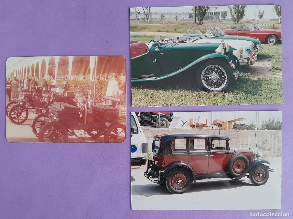 Fotografia antiga: LOTE TRES FOTOGRAFIAS COCHES AUTOMOVIL ANTIGUO DE EPOCA