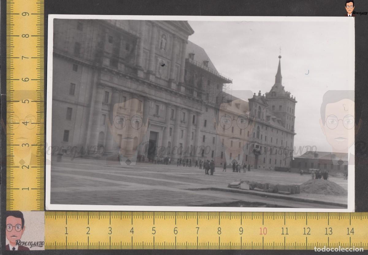 Fotografia antica: VISTA PLAZA REAL SITIO DE SAN LORENZO DE EL ESCORIAL - FOTO ANTIGUA A&Ntilde;OS 50 - MONASTERIO ESPA&Ntilde;A