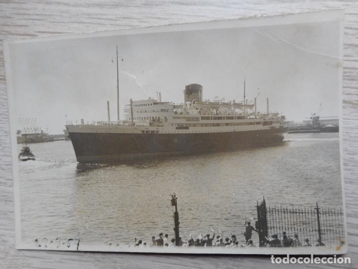 Fotograf&iacute;a antigua: ANTIGUA FOTOGRAFIA DE BARCO CRUCERO NAVIERA SIN IDENTIFICAR 1957