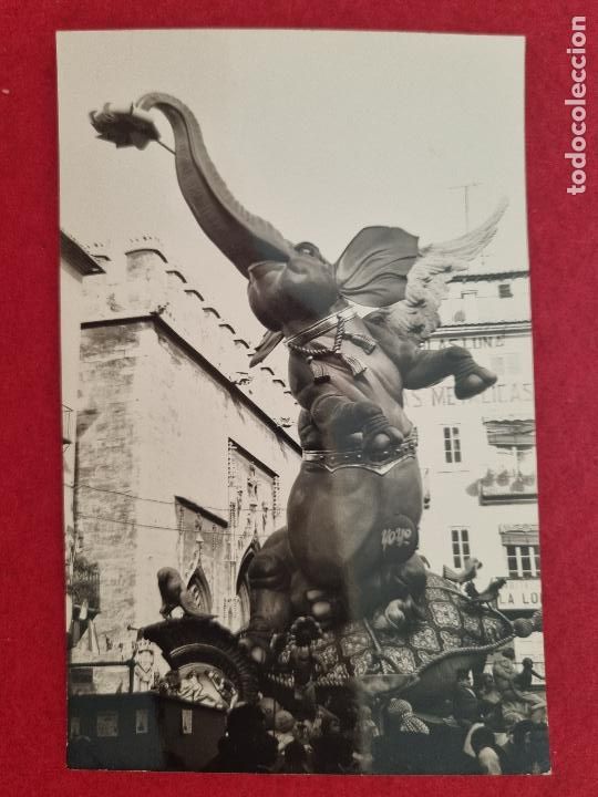 Fotografia antiga: ANTIGUA FOTO DE FALLA DE VALENCIA PLAZA DEL COLLADO TAMA&Ntilde;O POSTAL ORIGINAL FF13