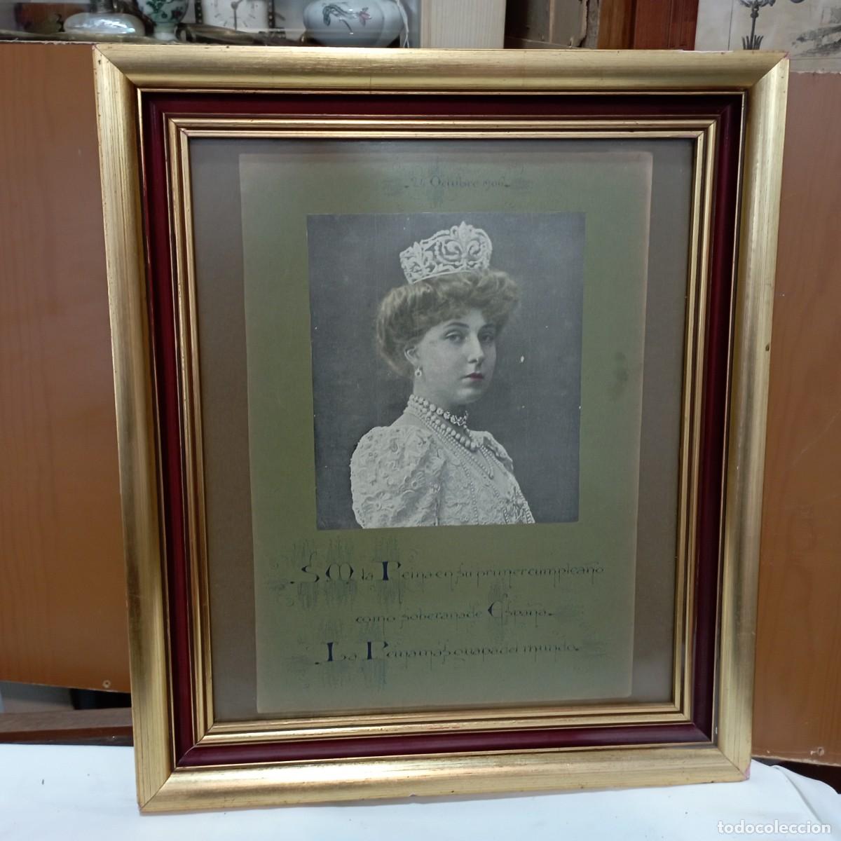 Fotografia antica: foto de la Reina en su cumplea&ntilde;os octubre 1906