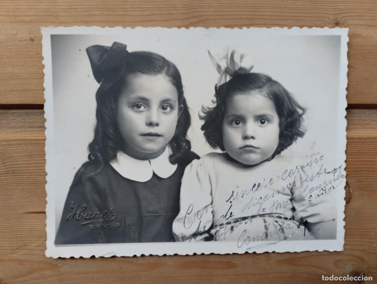 Antique Photography: Fotograf&iacute;a antigua de estudio Ib&aacute;&ntilde;ez de Gand&iacute;a de dos ni&ntilde;as