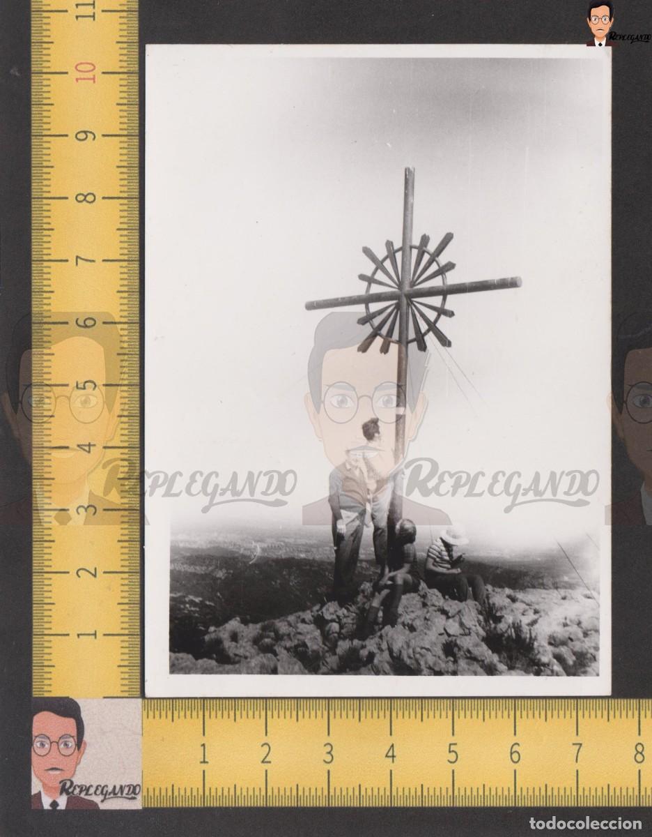 Photographie ancienne: CRUZ PICO CIMA DE LA MORELLA PARQ GARRAF / BAIX LLOBREGAT CATALUNYA / FOTO ANTIGUA A&Ntilde;OS 70