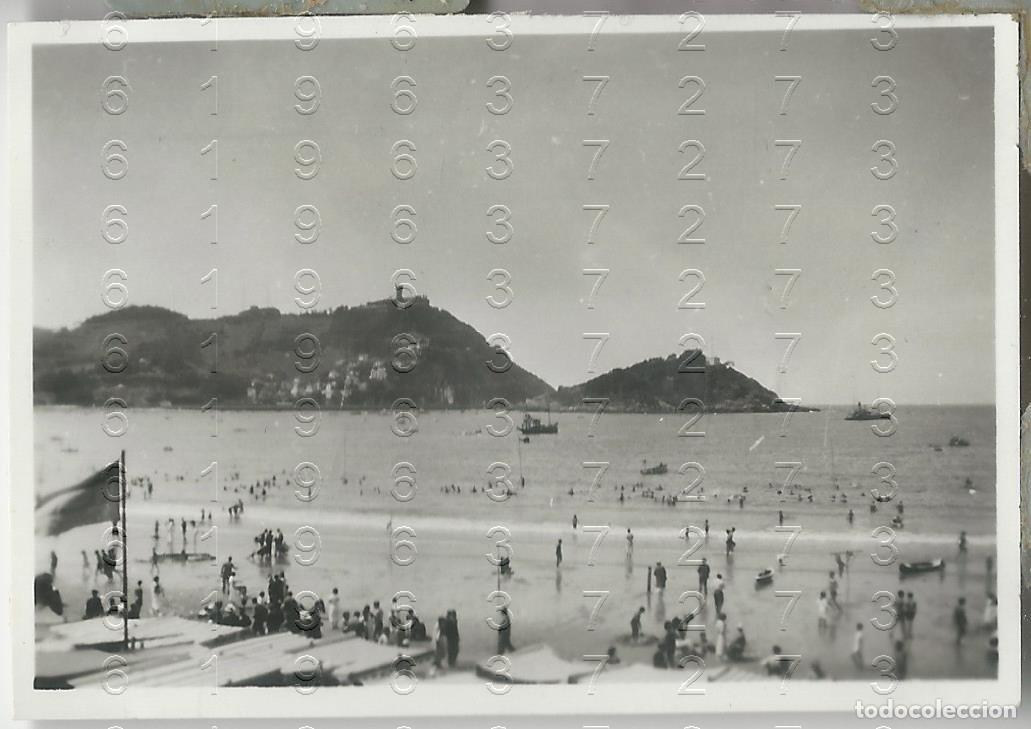 Fotograf&iacute;a antigua: LA CONCHA PLAYA SAN SEBASTIAN ARCHIVO JAVIER VELASCO HERNANDEZ 8CM FOTOGRAFIA UNICA L65