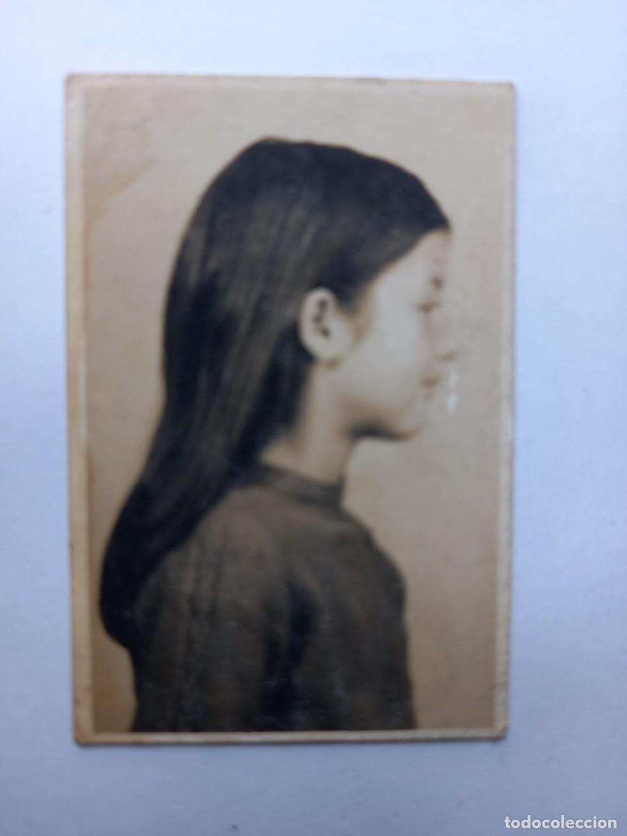 Alte Fotografie: NI&Ntilde;A FOTO CARNET, GIRL PHOTO CARD, CARTE PHOTO FILLE