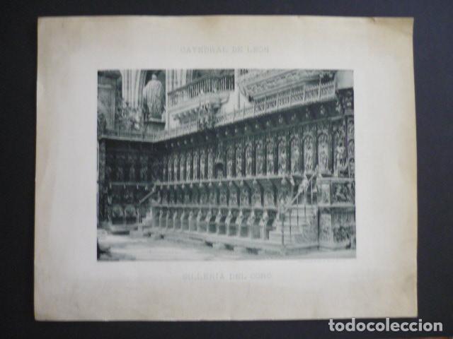 Fotografia antica: LEON SILLERIA DEL CORO DE LA CATEDRAL FOTOTIPIA 31,5 X 25,5 CM