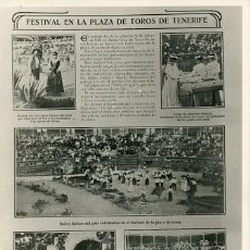 Fotografía antigua: TENERIFE 1906. EL REY ALFONSO XIII EN CANARIAS. HOJA DE REVISTA FOTOGRAFIADA POR HERRERO-LA LAGUNA