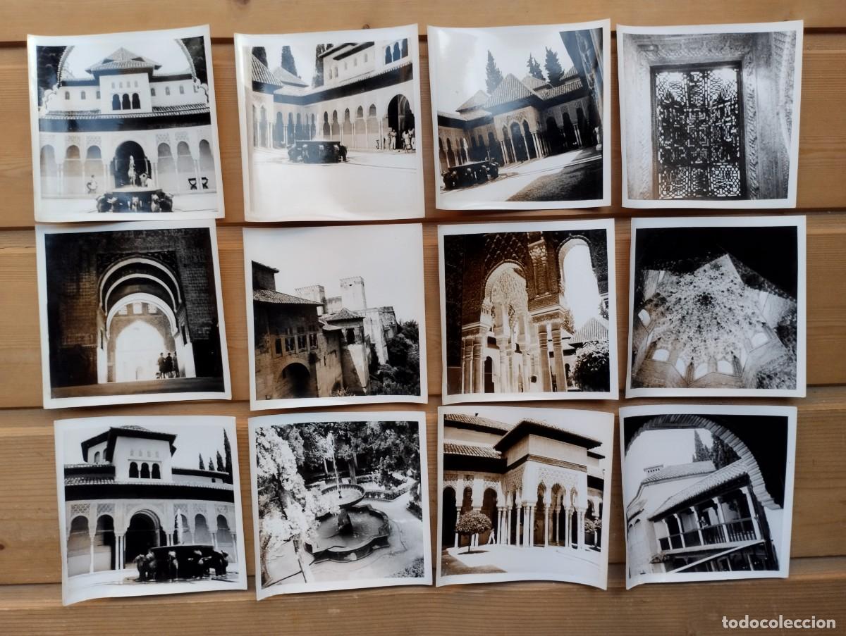Fotograf&iacute;a antigua: Lote de fotograf&iacute;as antiguas de la Alhambra de Granada. Arquitectura