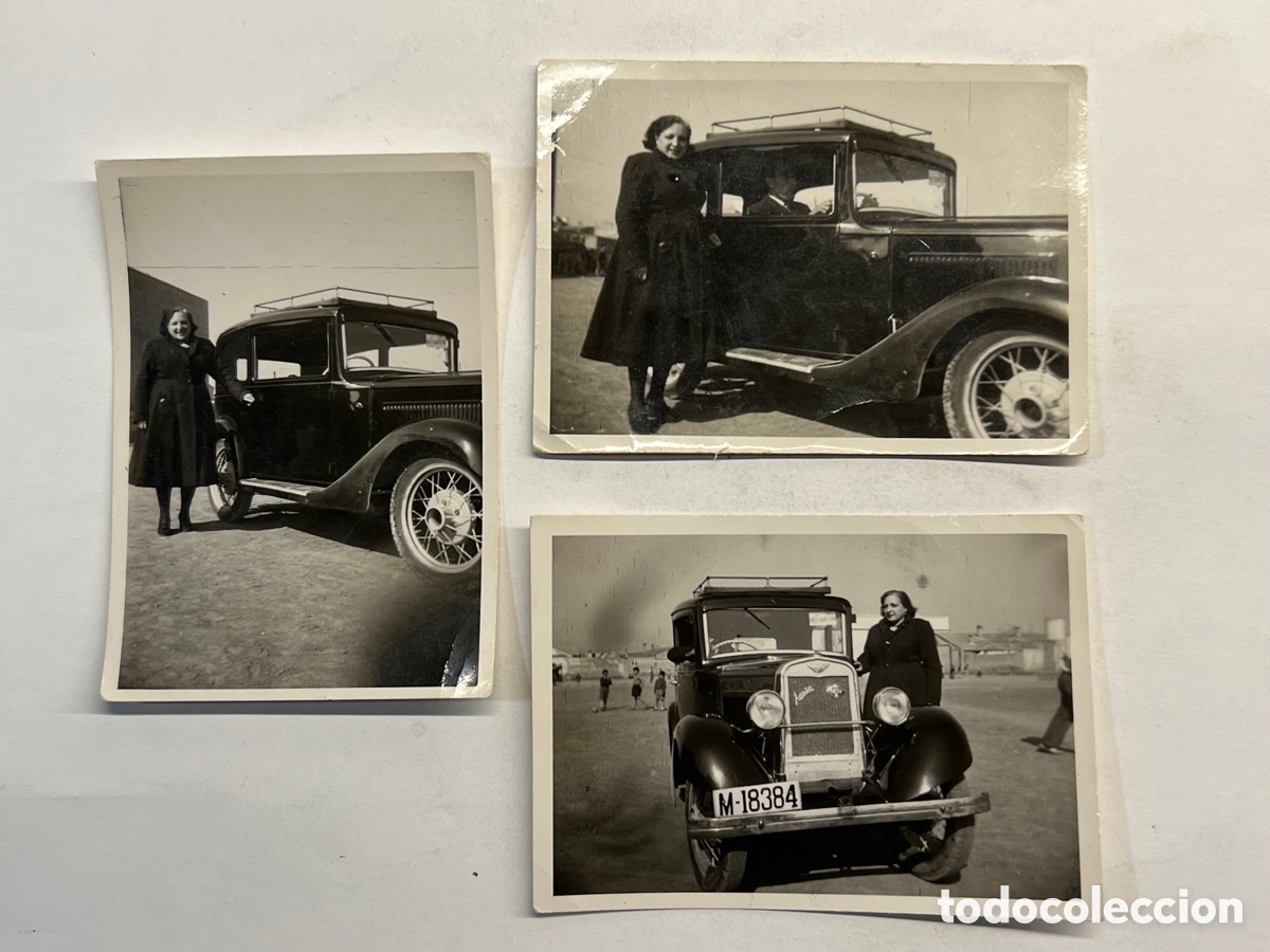Fotografia antiga: DENIA (3) fotograf&iacute;as.. legada de los turistas.. Autom&oacute;vil a Gas.. ? Modelo Rusiam.. (h.1950?)