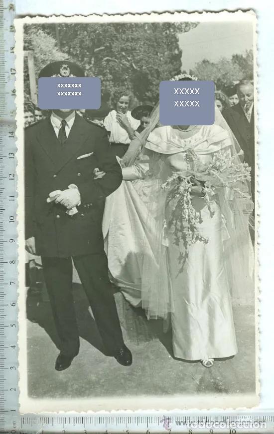 Fotograf&iacute;a antigua: FOTOGRAFIA DE BODA  Ingenieros de Caminos Y PUERTOS  . EPOCA DE FRANCO.  MILITAR