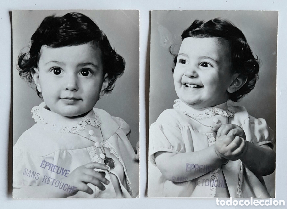 Fotografia antica: ARMENTIĒRES. Lote de dos fotos de ni&ntilde;a. C. PENEZ (pruebas sin retocar) a&ntilde;os 60