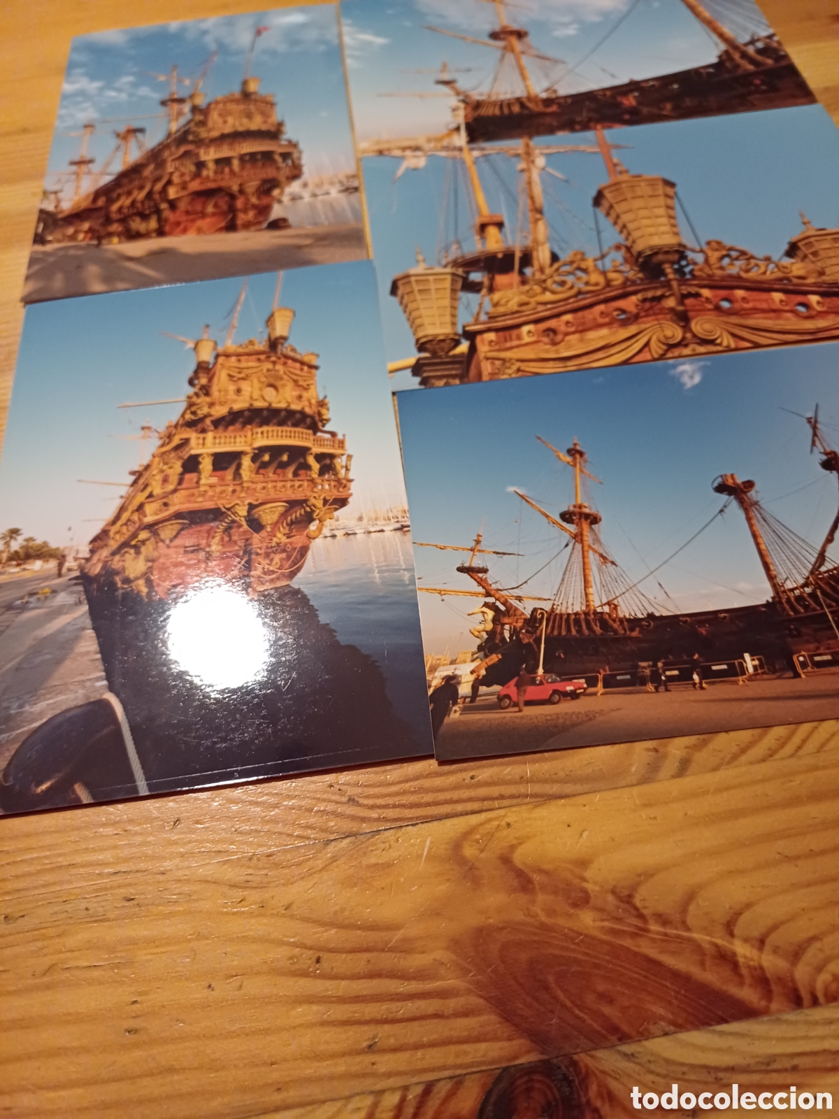 Fotografia antica: 5 fotos del Galeon Neptuno Barco Neptune en el puerto de Barcelona