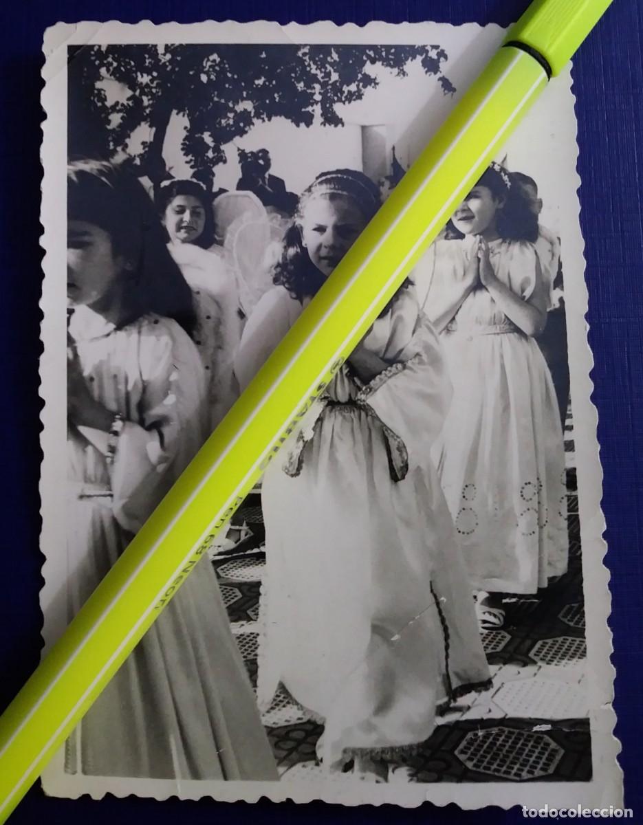 Fotografia antiga: Antigua fotograf&iacute;a de ni&ntilde;as de comuni&oacute;n