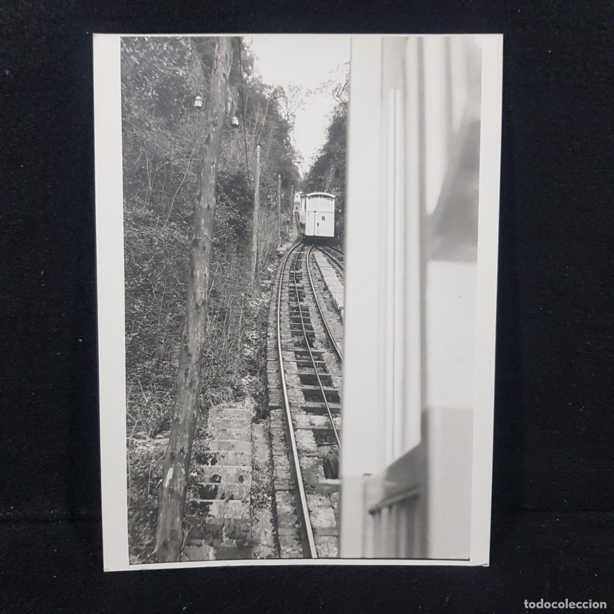 Alte Fotografie: ANTIGUA FOTO BLANCO Y NEGRO - VIAS EN FUNICULAR - 18X24 Cm / 21