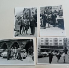 Fotografía antigua: LORE DE 4 FOTOS DE GENTE EN ANDORRA, AÑOS 60, COCHES DE EPOCA, SEAT 600