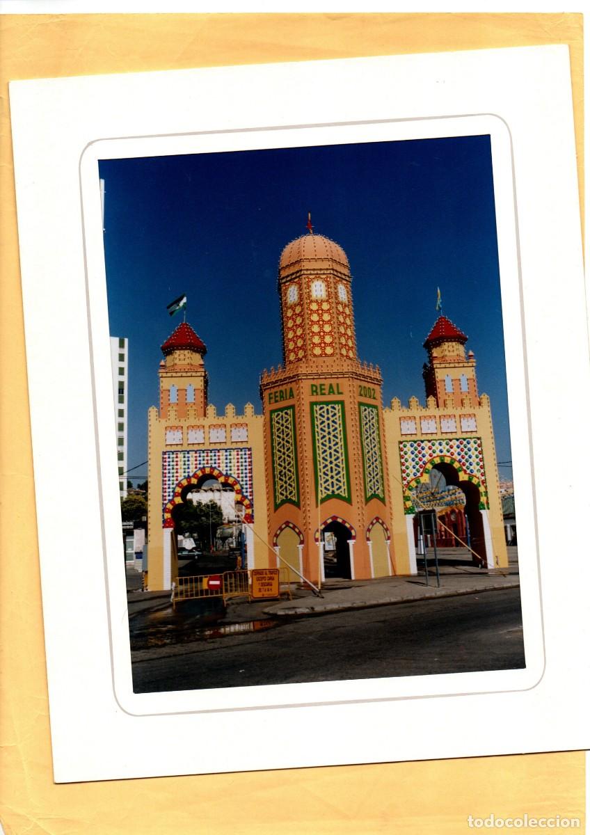 Fotografia antiga: ALGECIRAS FERIA REAL 2002 FOTO ORIGINAL DE LA PORTADA DEL RECINTO FERIAL 25X20