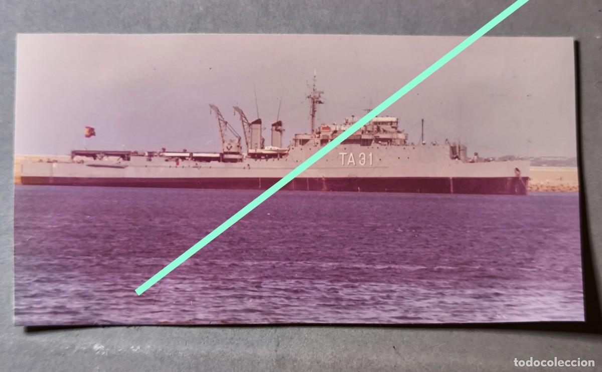 Alte Fotografie: Antigua fotograf&iacute;a. Puerto de C&aacute;diz, barco militar. A&ntilde;o 1973.