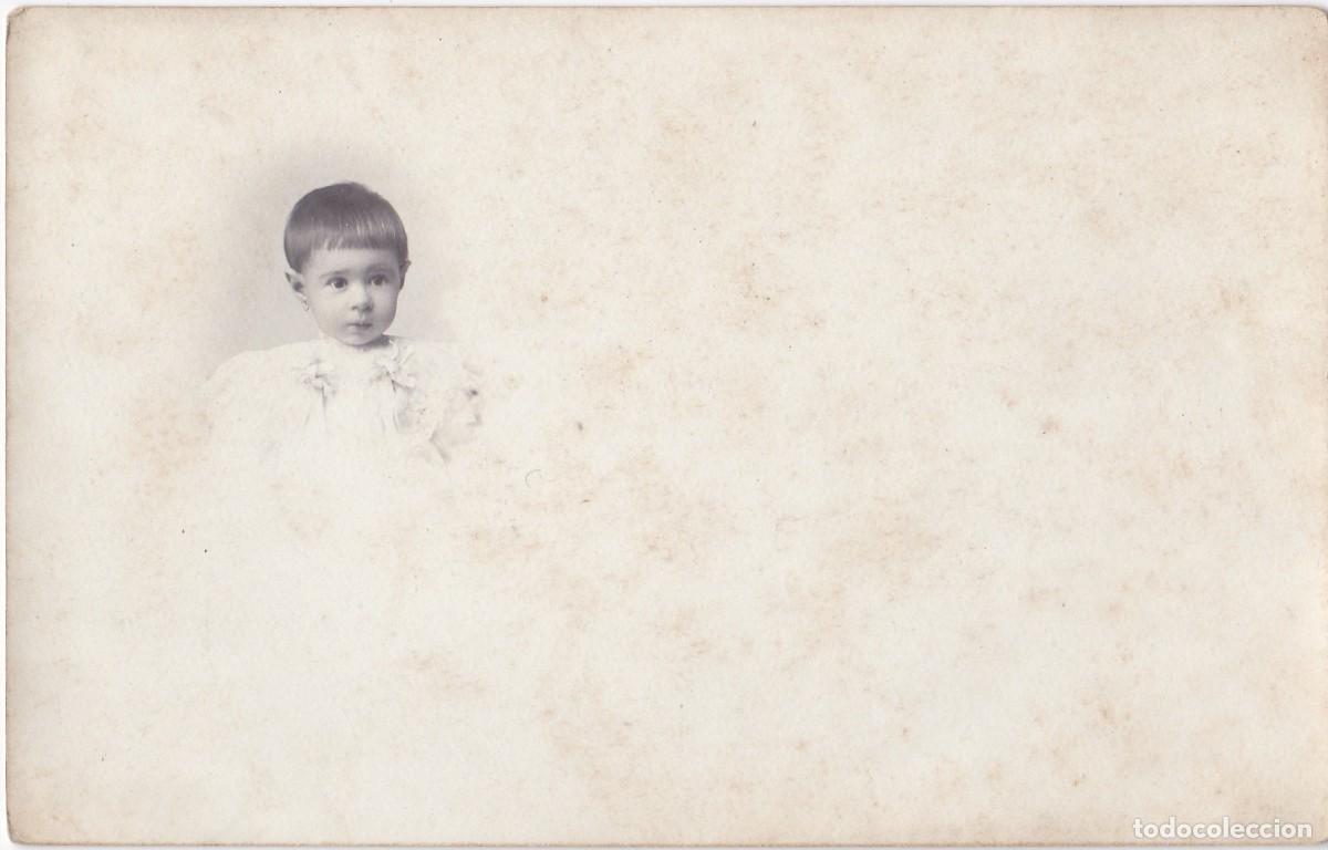 Fotograf&iacute;a antigua: Beb&eacute; - Mi hija Pilar con once meses-Sin datos del fot&oacute;grafo ni fecha-Principios siglo XX ? -139x88mm