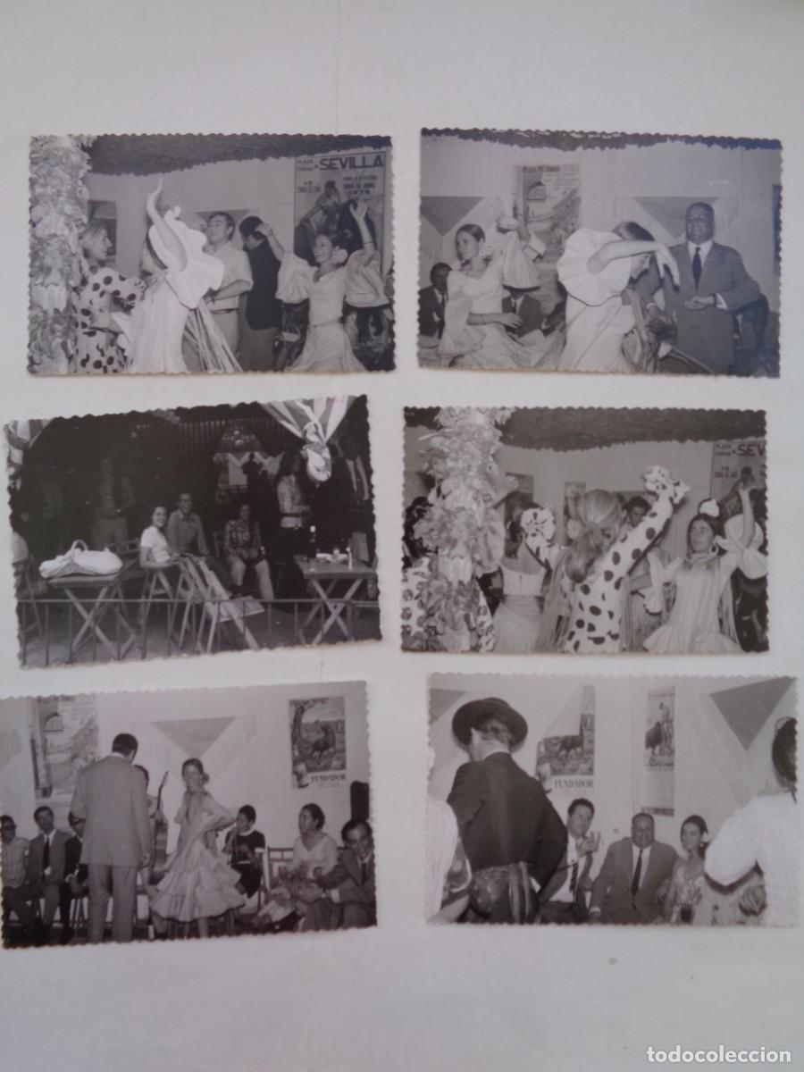Fotografia antica: LOTE DE 6 FOTOS DE LA FERIA DE SEVILLA , 1973: FLAMENCAS, BAILE POR SEVILLANAS, CASETA, ETC