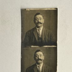 Fotografía antigua: PHOTOMATON (2) SEÑOR DE GENEROSO BIGOTE .. TIRA FOTOGRAFÍA AMERICANA (H.1900?)