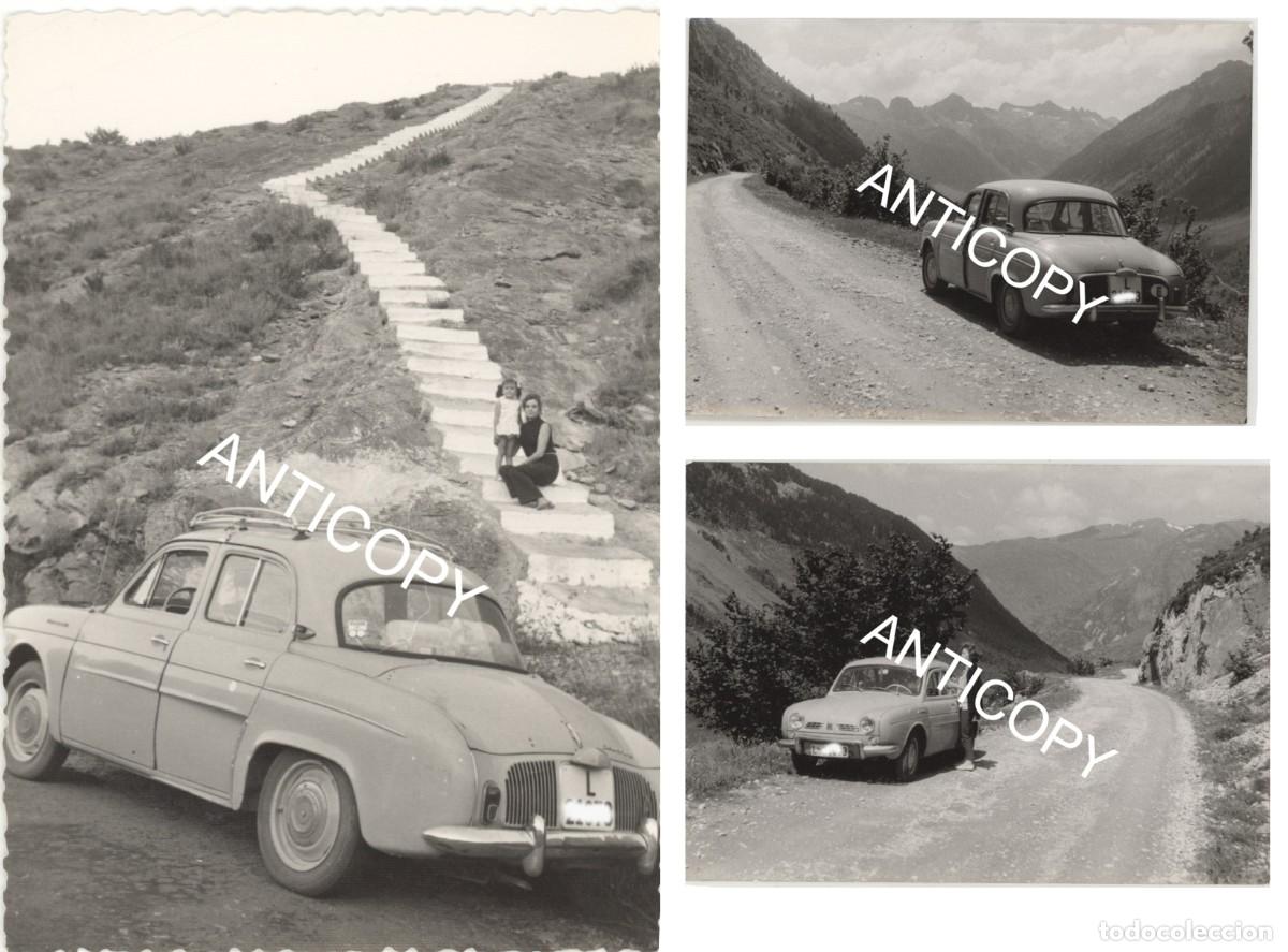 Fotograf&iacute;a antigua: Fotograf&iacute;a. Lote de tres fotograf&iacute;as de un Renault Dauphine.
