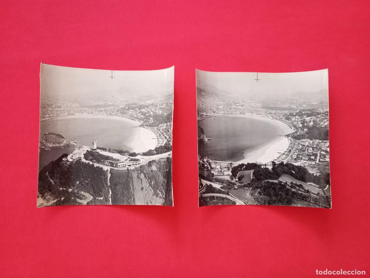 Fotograf&iacute;a antigua: LOTE DE 2 FOTOS A&Eacute;REAS DE SAN SEBASTI&Aacute;N. A&Ntilde;OS 50.