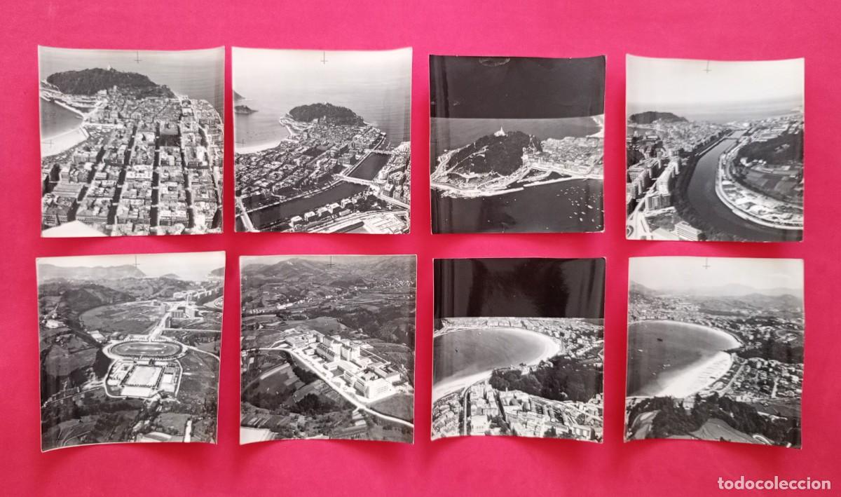 Fotograf&iacute;a antigua: LOTE DE 8 FOTOGRAF&Iacute;AS A&Eacute;REAS DE SAN SEBASTI&Aacute;N. A&Ntilde;OS 50.