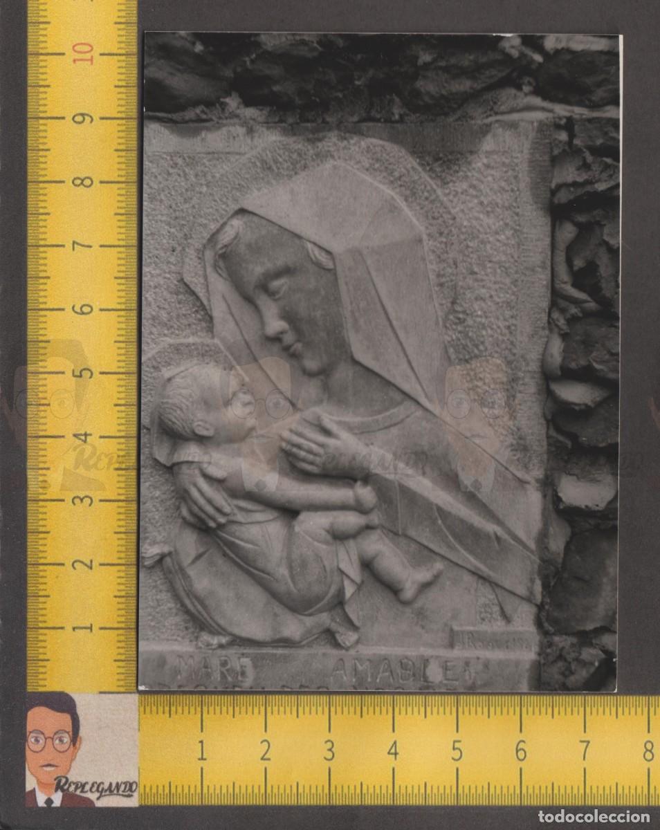 Fotograf&iacute;a antigua: IMAGEN EN PIEDRA VIRGEN MARIA Y NI&Ntilde;O JES&Uacute;S - MARE AMABLE IGLESIA CATALUNYA - FOTO ANTIGUA A&Ntilde;OS 50